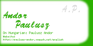 andor paulusz business card